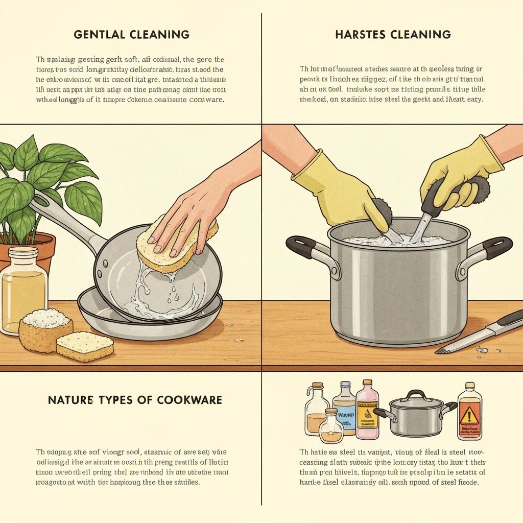 Correct and incorrect cookware cleaning methods