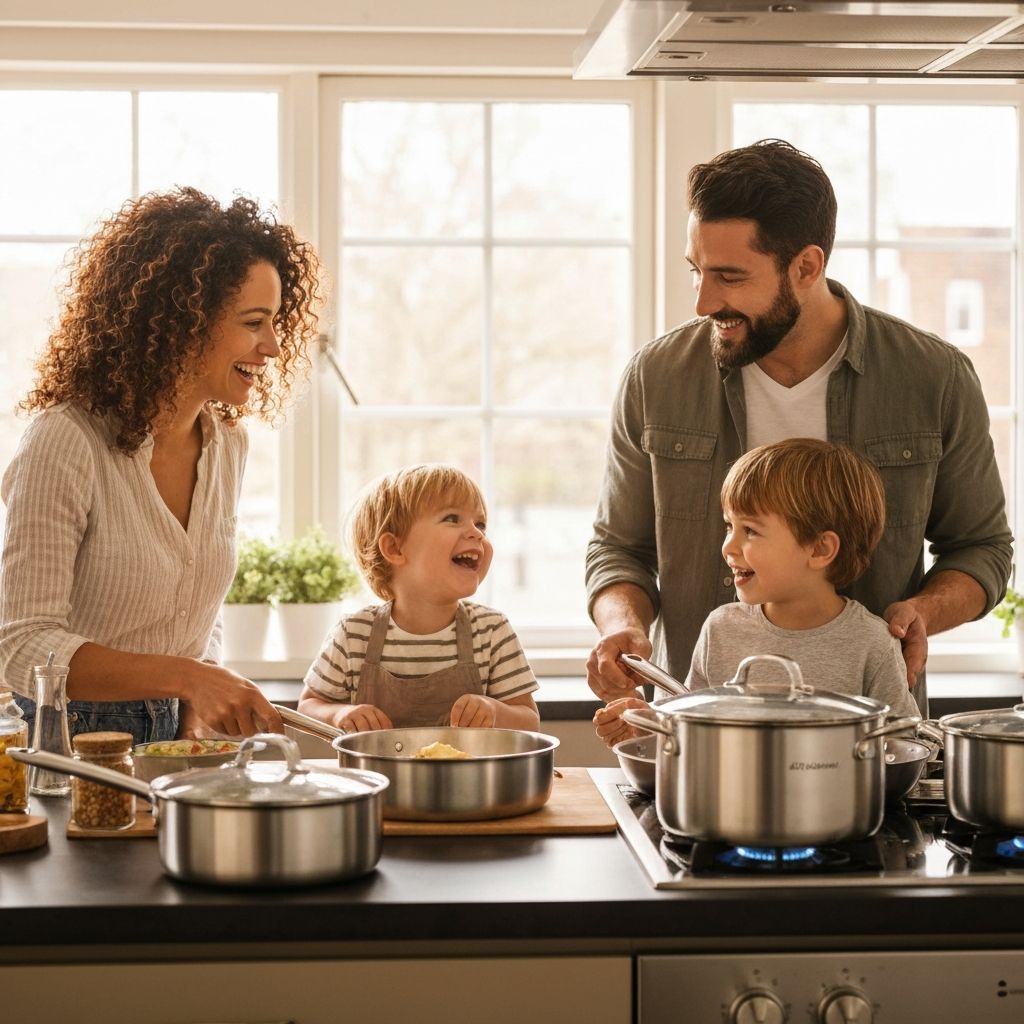 Family cooking with WearEver cookware